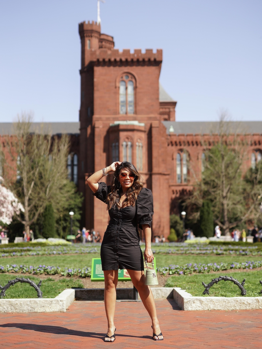 Lovers + Friends Black Puff-Sleeve Ruched Mini Dress
